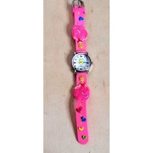 Geneva Princess Fashion Watch Pink Silicone Band Heart Second Hand New Battery